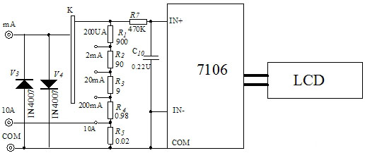 數字萬用表系統框圖